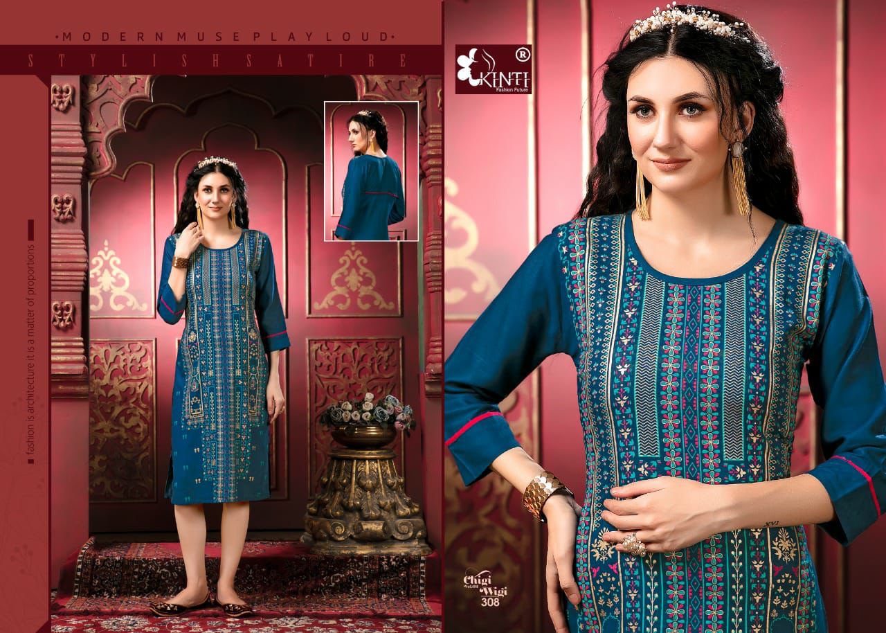 Kinti Chigi Wigi 3 Fancy Casual Wear Rayon Designer Printed Kurti Collection